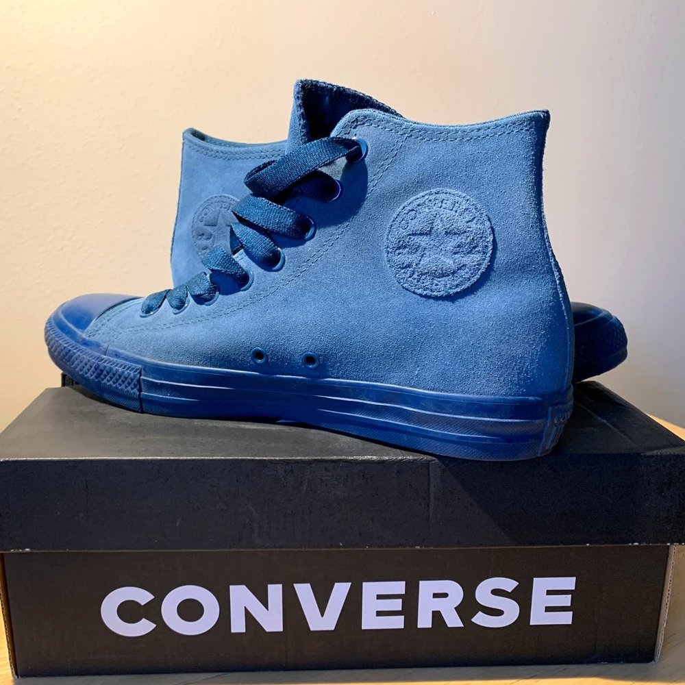 Converse- Chuck Taylor All-Stars, blue fir suede mono-color high tops